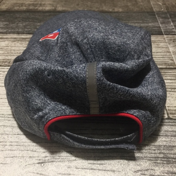 Dominos Pizza Strapback Hat Blue Gray Reflective Employee Workwear Polyester - Picture 4 of 7